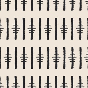 Sale - Luna & Laurel from Art Gallery Fabrics - 1/2 Yard Striped Muse Modern Black Lines on Cream