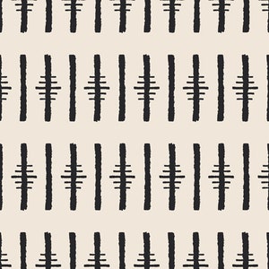 Luna & Laurel from Art Gallery Fabrics - 1/2 Yard Striped Muse Modern Black Lines on Cream