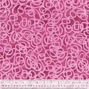 Pixie Batiks from Anthology Batiks - 1/2 Yard Interlinked - Taffy -Pink Scribble Batik