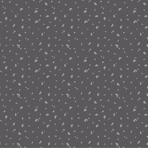 May include: A seamless pattern featuring a dark gray background with scattered, irregular shapes in a lighter gray. The shapes vary in size and orientation, creating a speckled or terrazzo-like effect. The design is simple and modern.