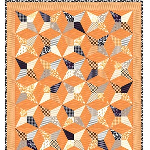 Halloween Harlequin Quilt Pattern from Fig Tree & Co - 52.5" x 61.5" Finished Layer Cake Friendly Pattern