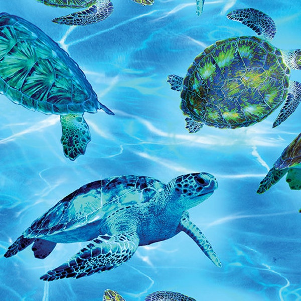 Sale - Oceana from Kanvas by Greta Lynn - Half Yard Sea Turtle Haven