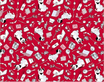 Eloise from Windham Fabrics - 1/2 Yard Favorite Things on red