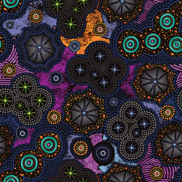 Walkabout 2 from Paintbrush Studios - Half Yard Australian Design in Blue and Purple