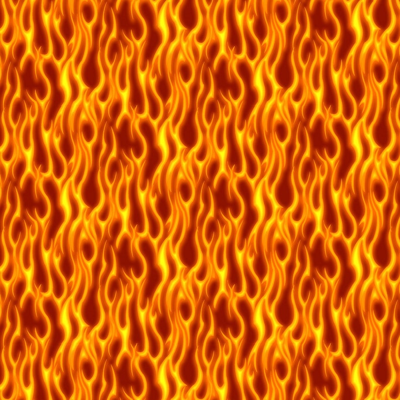 American Truckers from Henry Glass Fabrics 1/2 Yard Red and Orange Flames image 1