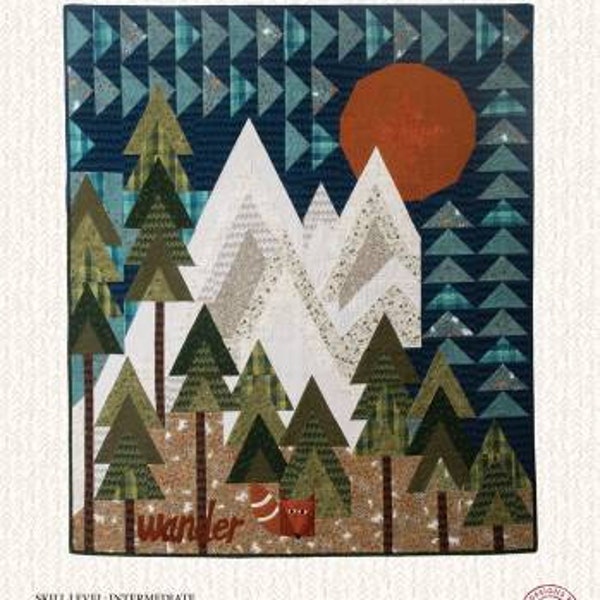 The Mountains are Calling by One Sister - Quilting Pattern 51" x 60"