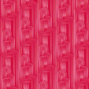 Sale - Maze in Red from Studio Palettes by River Bend - Half Yard White Interlocking Designs on Red
