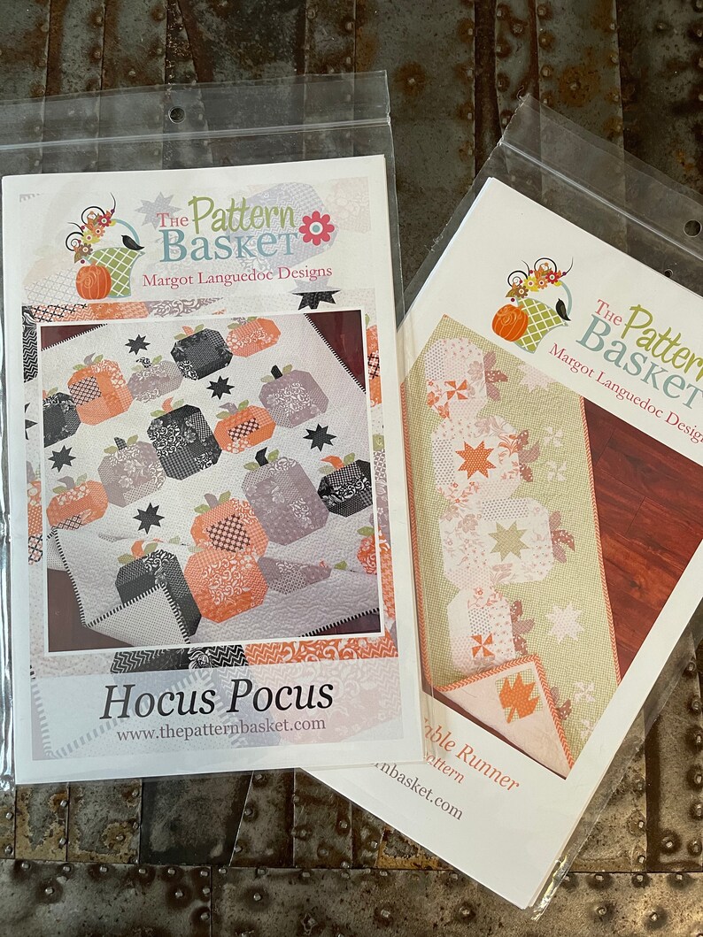 Hocus Pocus Pumpkin Quilt Pattern from The Pattern Basket Etsy