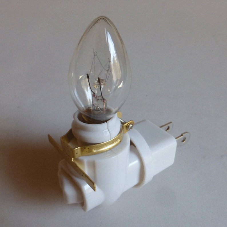 Rotating night light plug 7 Watt bulb brass clip Etsy