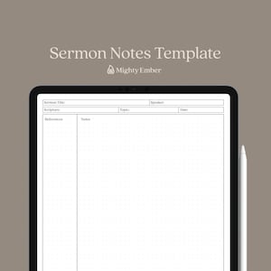 Sermon Notes Digital Template | 8.5x11 Church Notes Template | Bible Study Worksheet | Christian Digital Download