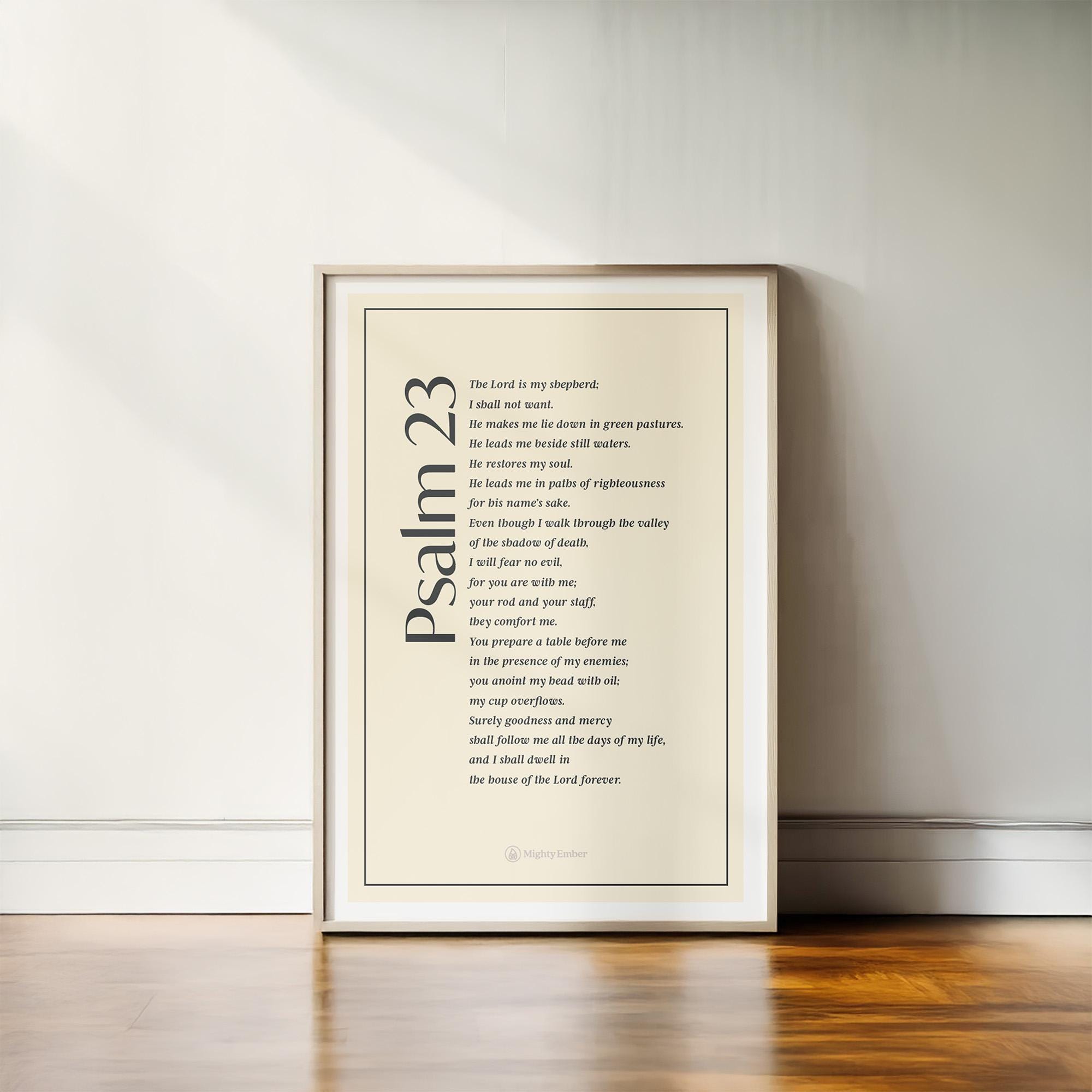 Psalm 23 Bible Verse Wall Art | Christian Gift | Scripture Decor ...