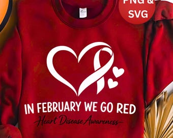 Concientización sobre enfermedades cardíacas PNG y SVG, Gráfico de cinta de corazón rojo de febrero, Salud cardíaca imprimible, Mes del corazón, Concientización PNG y SVG