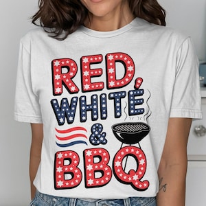 Red White and BBQ png Patriotic BBQ Summer Design for Cricut 4th of July Cookout Shirt Digital Download