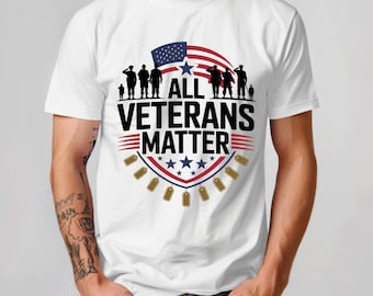 All Veterans Matter SVG PNG | Patriotic Military Digital Download | Memorial Day Veterans Day Decoration | USA Flag Design Craft File