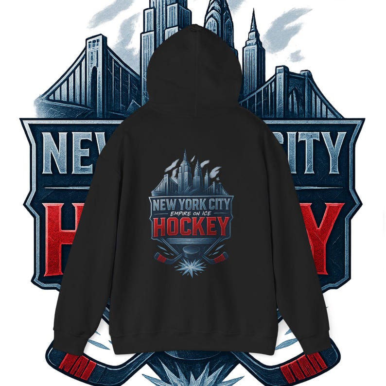 NYC Hockey Hoodie | New York Hockey-Sweatshirt | Ice City Hockey Geschenk | Urbane Sportbekleidung Bild 4