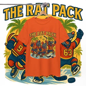 The Rat Pack Hockey T-Shirt, Florida Fan Vintage Tee, Hockey T shirt, Florida Hockey Gift, Hockey Humor Top image 3