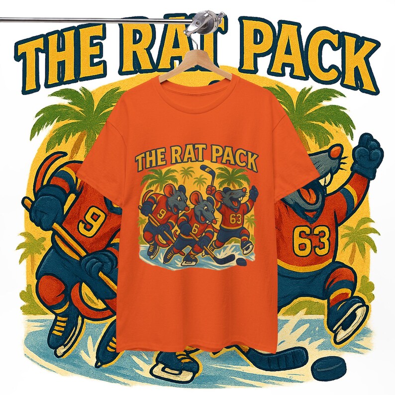 The Rat Pack Hockey T-Shirt, Florida Fan Vintage Tee, Hockey T shirt, Florida Hockey Gift, Hockey Humor Top image 3