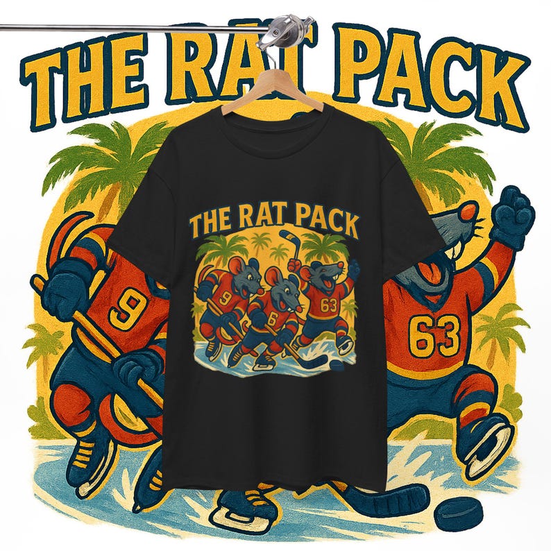 The Rat Pack Hockey T-Shirt, Florida Fan Vintage Tee, Hockey T shirt, Florida Hockey Gift, Hockey Humor Top image 2