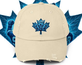 Toronto Hockey Hat | Maple Leaf Cap | Toronto Ice Blue Distressed Hat | Hockey Fan Gift