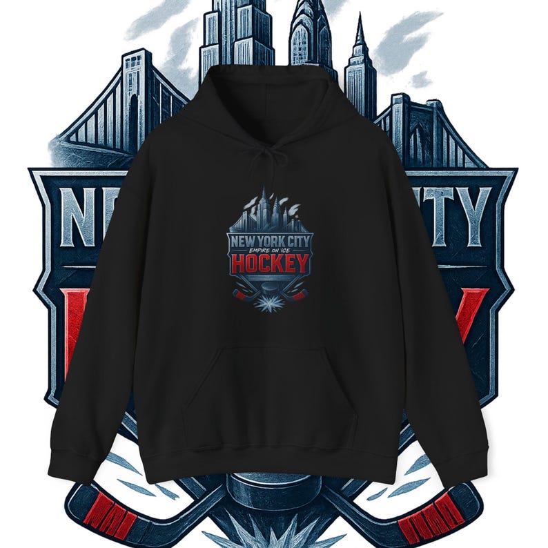 NYC Hockey Hoodie | New York Hockey-Sweatshirt | Ice City Hockey Geschenk | Urbane Sportbekleidung Bild 1