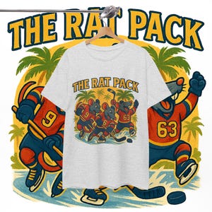 The Rat Pack Hockey T-Shirt, Florida Fan Vintage Tee, Hockey T shirt, Florida Hockey Gift, Hockey Humor Top image 8