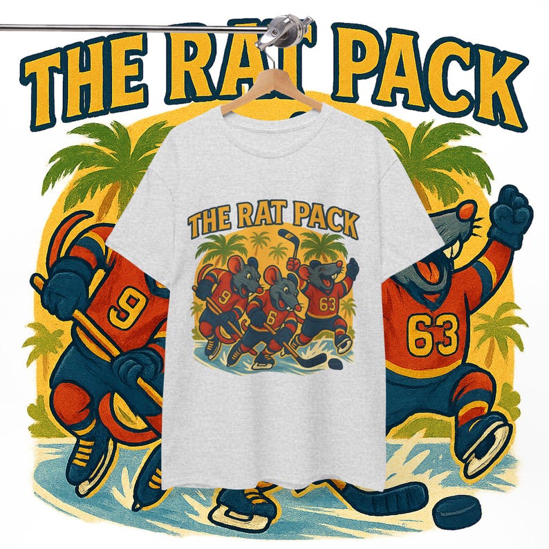 The Rat Pack Hockey T-Shirt, Florida Fan Vintage Tee, Hockey T shirt, Florida Hockey Gift, Hockey Humor Top image 8