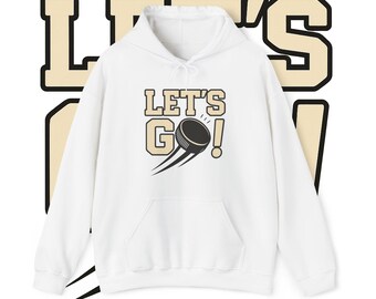 Lets Go Hockey Hoodie | Hockey Fan Hoodie | Unisex Hockey Sweatshirt | Game Day Hockey Hoodie | Hockey Graphic Hoodie | Sports Fan Gift