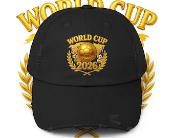 Casquette de ballon de football | Casquette de football effet usé | Trophée d'or de luxe | Cadeau pour fan de football | Casquette de football |