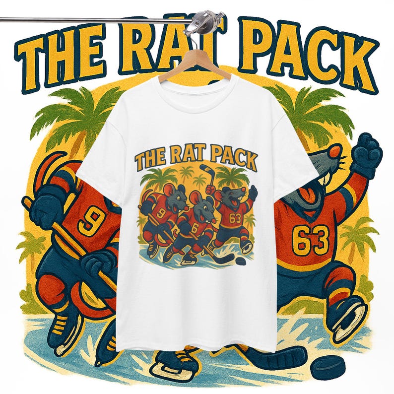 The Rat Pack Hockey T-Shirt, Florida Fan Vintage Tee, Hockey T shirt, Florida Hockey Gift, Hockey Humor Top image 1