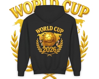 Kids Soccer Hoodie | World Cup 2026 Youth Sweatshirt | Cute Football Gift for Boys & Girls | Futbol Fan Outfit | 2026 Soccer Lover Hoodie