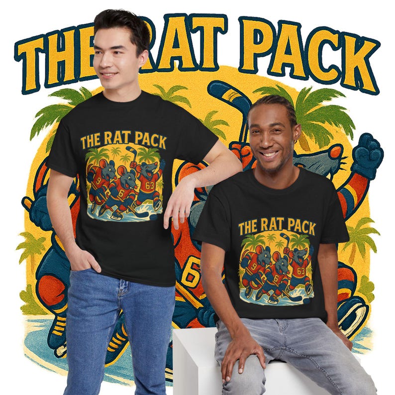The Rat Pack Hockey T-Shirt, Florida Fan Vintage Tee, Hockey T shirt, Florida Hockey Gift, Hockey Humor Top image 7