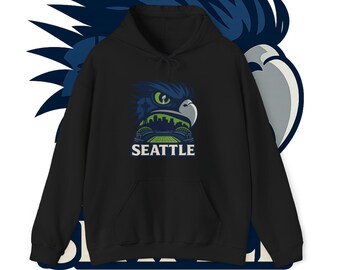 Seattle Football Hoodie | Unisex  Seattle Football Fan Sweatshirt | Seahawk Hoodie | Football Gift