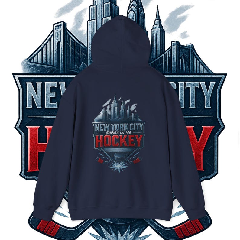 NYC Hockey Hoodie | New York Hockey-Sweatshirt | Ice City Hockey Geschenk | Urbane Sportbekleidung Bild 7