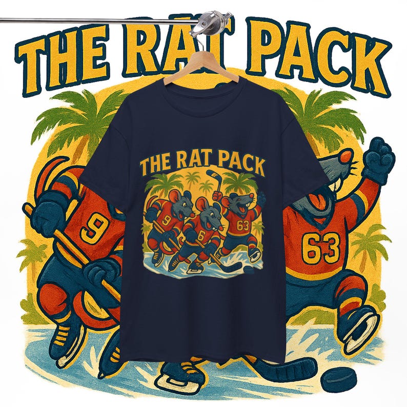 The Rat Pack Hockey T-Shirt, Florida Fan Vintage Tee, Hockey T shirt, Florida Hockey Gift, Hockey Humor Top image 4