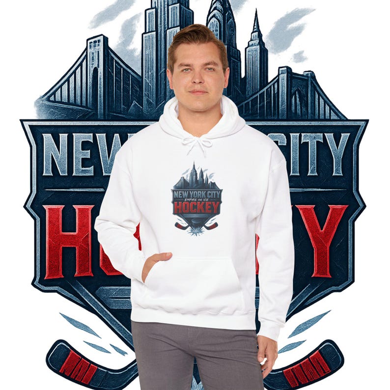 NYC Hockey Hoodie | New York Hockey-Sweatshirt | Ice City Hockey Geschenk | Urbane Sportbekleidung Bild 9