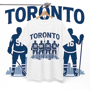 Toronto Hockey Legends Tee, Retro Silhouette Fan Shirt | Blue & White Vintage Hockey Top