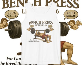 Funny Bench Press Jesus Shirt | Lifting 3:16 Gym Parody Tee | Christian Workout Shirt | Faith Fitness Gift | Bodybuilding Gains Top