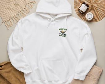 Sweat à capuche de hockey Minnesota pour hommes et femmes | Vêtements de hockey du Minnesota | Cadeau de fan du Minnesota | Chandail à capuchon pour fan de hockey | Haut de sport d'hiver Minnesota