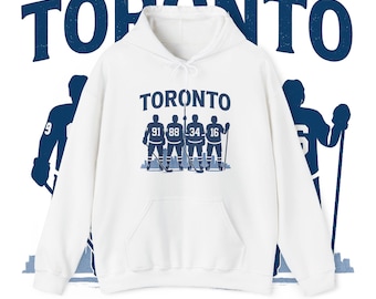 Toronto Maple Hockey Hoodie | Blue & White Flames Fan Sweatshirt | Cold Leaf Graphic | Vintage Canada Hockey Gift | Ultra Fan Gear, Toronto
