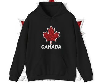 Canada Maple Leaf Hoodie | Winter Games Canada Hoodie | Canadian Hockey Style Hoodie | Unisex Heavyweight Pullover | ColdMerchCo