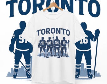 Toronto Hockey Legends T Shirt | Toronto Hockey Gift | Toronto Skyline T shirt | Blue & White Vintage Hockey Top