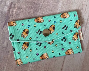 Orange Apollo's Credit Card Case Holder, Business Card Case, Gift Card Holder, Driver License Holder for Bunny Lovers / Owner, Aquamarine