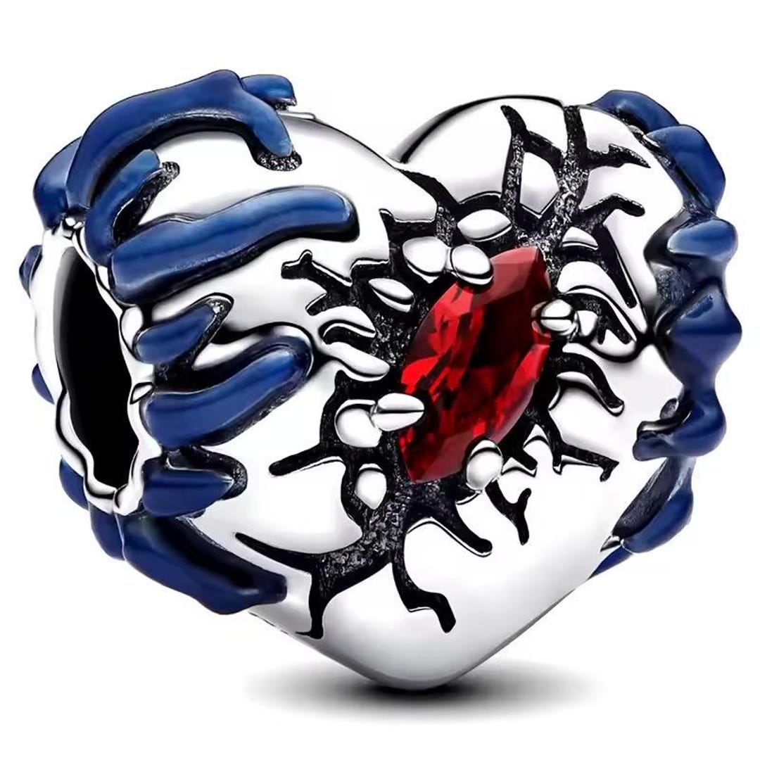 Stranger Things Heart Charm: Multicolored Sterling Silver Stranger