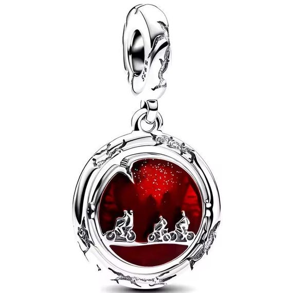 Sterling Silver Stranger Things Charm - Upside Down World Dangle Charm For Pandora Style Bracelets