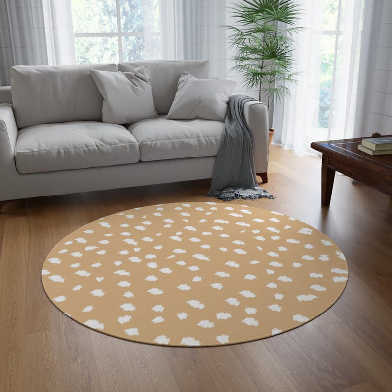 Animal Print Round Rug | Leopard Pattern Floor Mat - Etsy