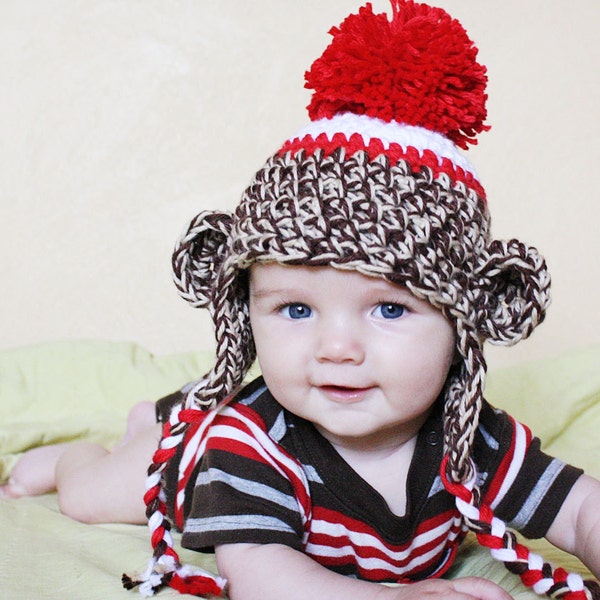 Chunky Sock Monkey Hat
