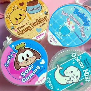 Silicone Squishy Pudding Cup Charms | Kawaii Accessories | Fidget Keychain | Jelly Squishy Toy | Self-Gift | Bag Charm