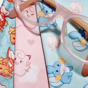Cute Print Soft Microfiber | Electronic Screen Cleaner | Glasses Cloth | Fanart Design | Accessory Gift