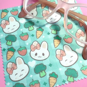 Bunny Veggies | Cute Print Soft Microfiber | Electronic Screen Cleaner | Glasses Cloth | Original Design | Accessory Gift