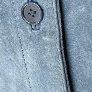 Vintage Powder Blue Suede Trucker Jacket – Dreamy Free People Vibe – Size L image 3